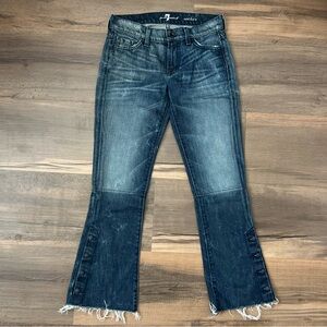 7 For All Mankind Rocker Limited Bootcut Dark Wash Jeans Button Flare Size 25